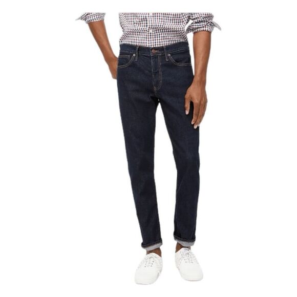 J. Crew Slim Rigid No Stretch 5-Pocket Jeans Blue Dark Wash Denim 28 x 32 - Picture 1 of 10
